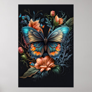 Creative Butterfly Collage Illustration Poster