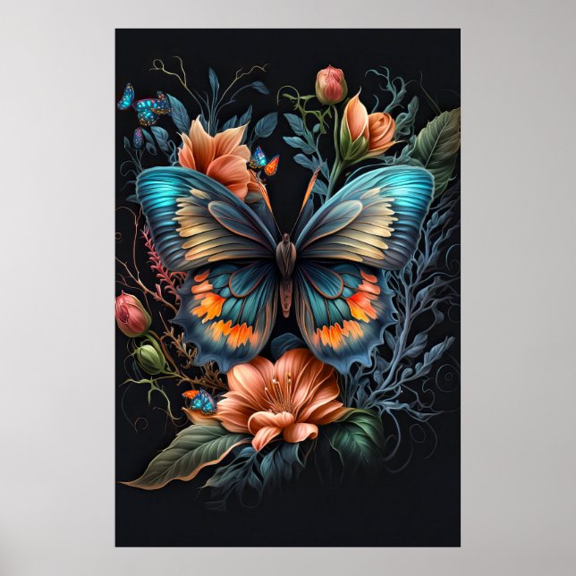 Creative Butterfly Collage Illustration Poster (Front)