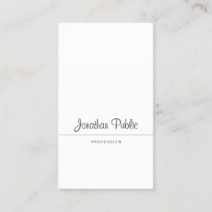 Creative Calligraphy Script Trendy Simple Plain Business Card