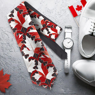 Creative Canadian Maple Leaf Pattern ID1072 Tie