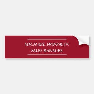 Creative Carmine Red Minimalist Classical Italic Bumper Sticker