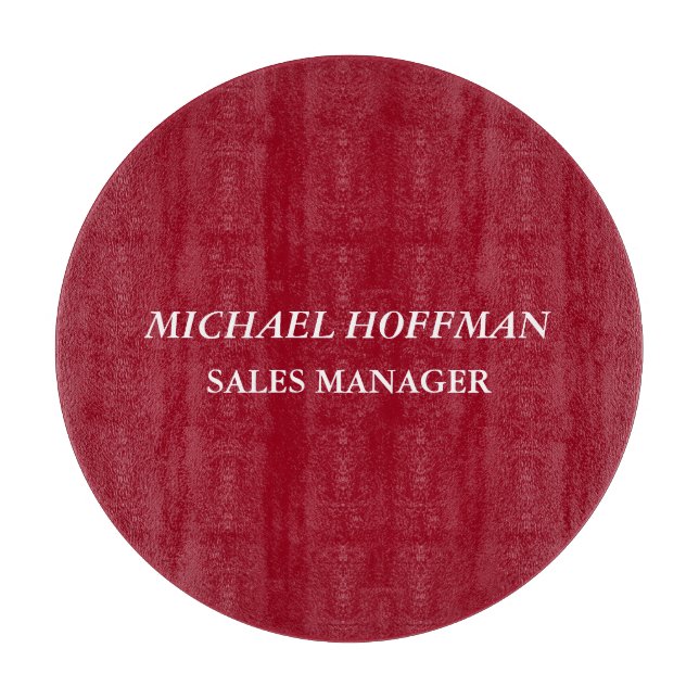 Creative Carmine Red Minimalist Classical Italic Cutting Board (Front)