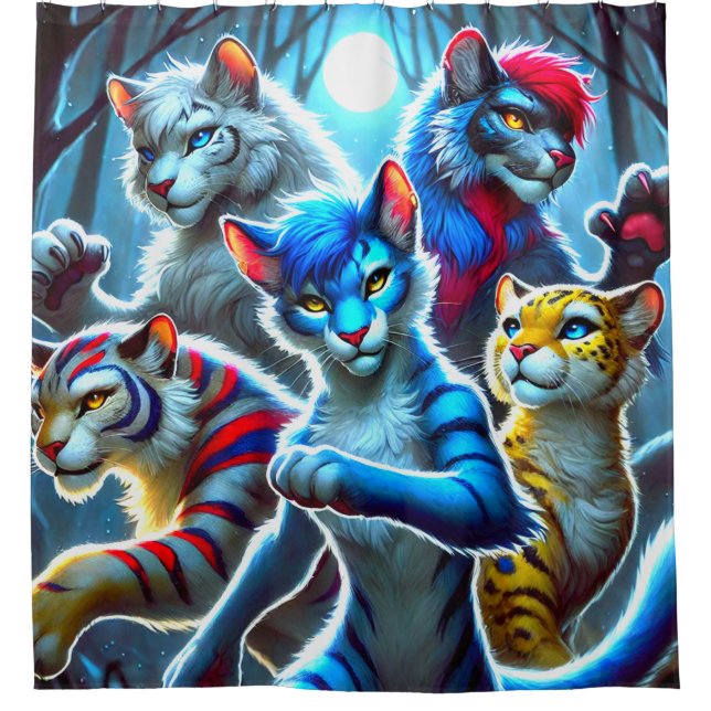 Creative Cats Shower Curtain (Front)