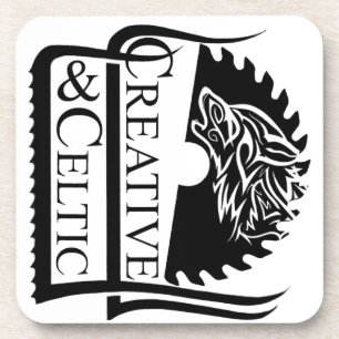 Creative & Celtic Logo Black and White Coaster