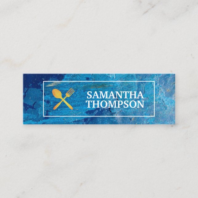 Creative Chef | Cooking Utensils | Modern Art Mini Business Card (Front)