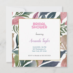 Creative Chic Floral Minimalist Bridal Shower Invitation