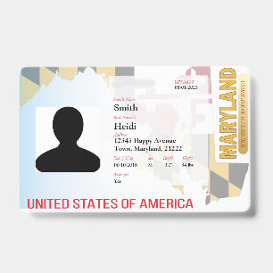 CREATIVE Child ID- Maryland Flag ID Badge
