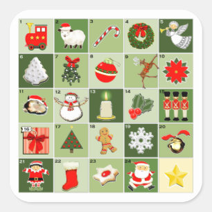 Creative Christmas Countdown Square Sticker