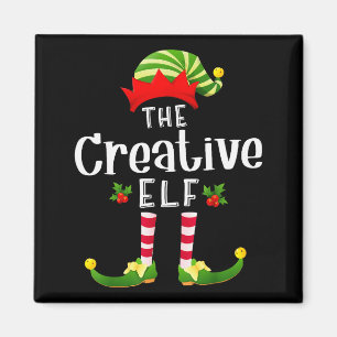 Creative Christmas Elf Matching Pajama X-mas Party Magnet