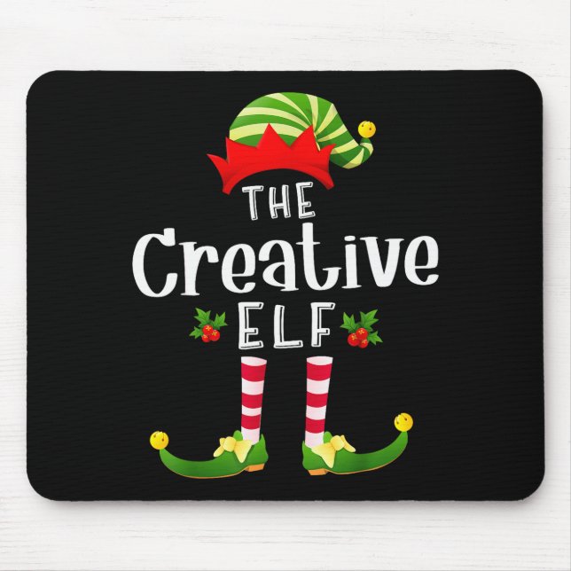 Creative Christmas Elf Matching Pajama X-mas Party Mouse Mat (Front)