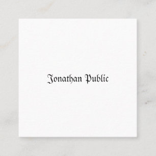 Creative Classic Look Professional Nostalgy Plain Square Business Card