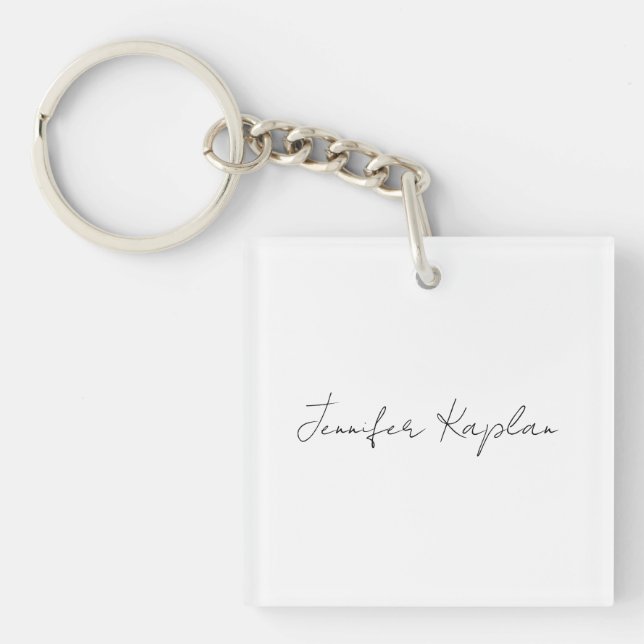 Creative Classical White Minimalist Professional Key Ring (Front)