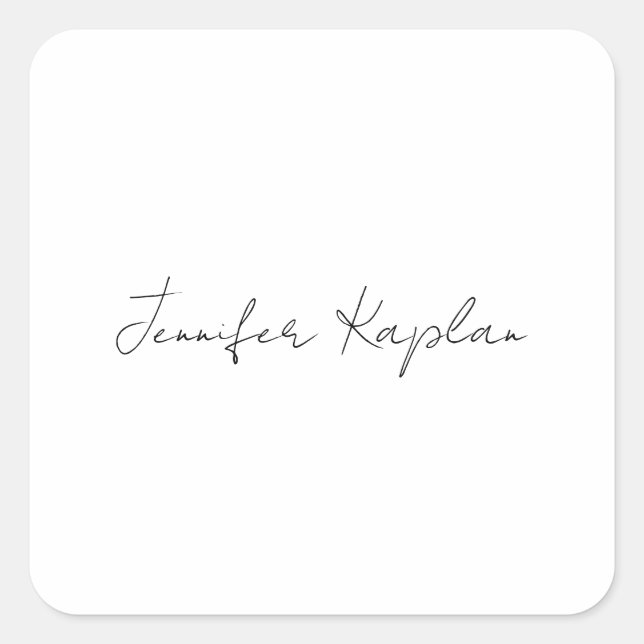 Creative Classical White Minimalist Professional Square Sticker (Front)