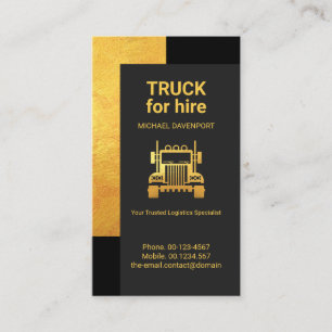 Creative Classy Gold Corner Logistics Transport Business Card