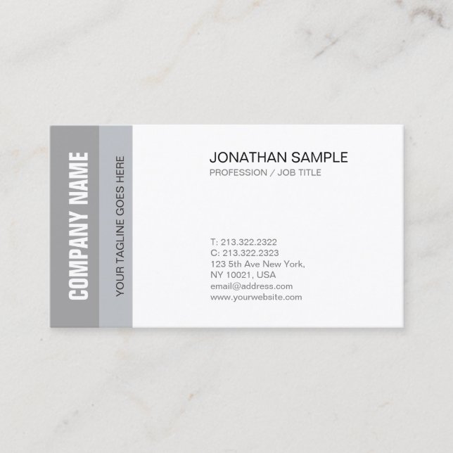 Creative Clean Design Chic Modern Company Plain Business Card (Front)
