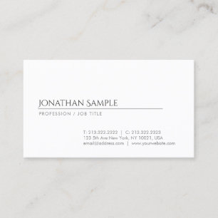 Creative Clean Design Professional Stylish Plain Business Card