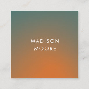 Creative Colorful Teal Orange Gradient Ombré  Square Business Card