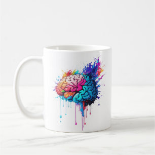 Creative Colourful Brain Splash Artwork Coffee Mug