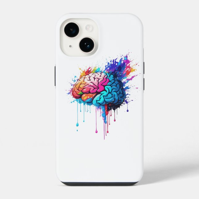 Creative Colourful Brain Splash Artwork iPhone Case (Back)