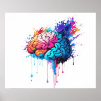 Creative Colourful Brain Splash Artwork