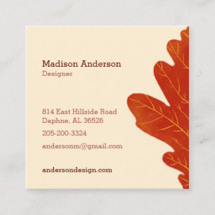 Creative Colourful Fall Oak Leaf Business Card