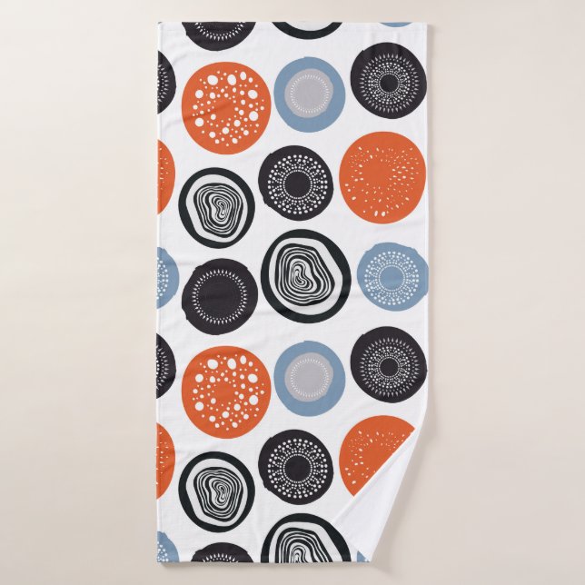 Creative, colourful geometric circle pattern. bath towel (Bath Towel)