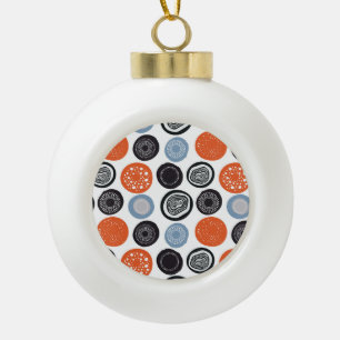 Creative, colourful geometric circle pattern. ceramic ball christmas ornament