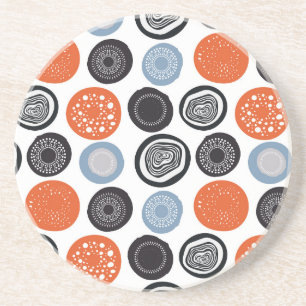 Creative, colourful geometric circle pattern. coaster