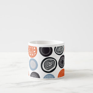 Creative, colourful geometric circle pattern. espresso cup