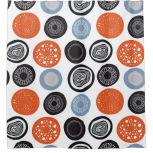 Creative, colourful geometric circle pattern. shower curtain