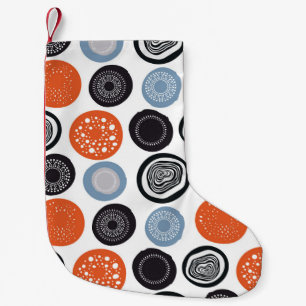 Creative, colourful geometric circle pattern. small christmas stocking