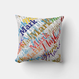 creative colourful names pattern / custom cushion