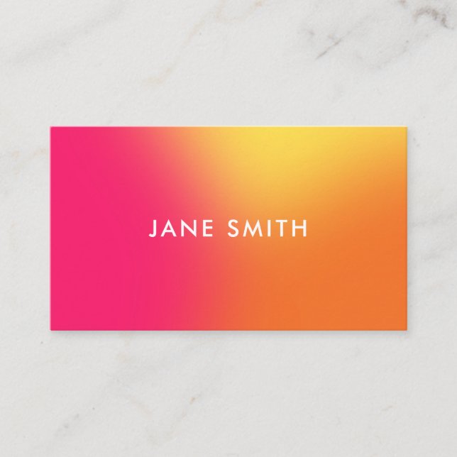 Creative Colourful Ombre Modern Business Card (Front)