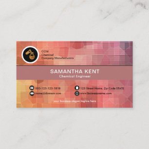 Creative Colourful Polygon Molecules Chemist Business Card