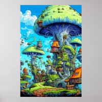Creative Colourful Psychedelic Mushroom Art