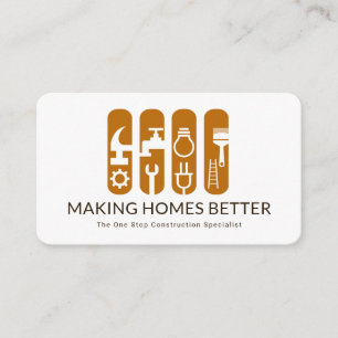 Creative Construction Handyman Tools Banner Business Card