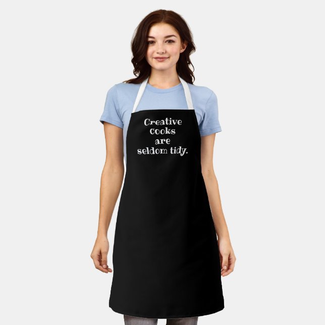 Creative Cooks are Seldom Tidy Black Apron (Worn)