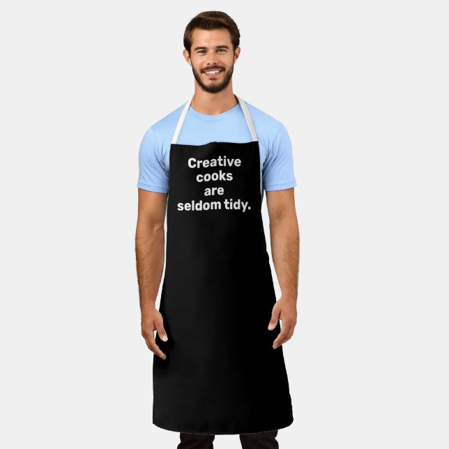 Creative Cooks are Seldom Tidy Black Apron (Worn)