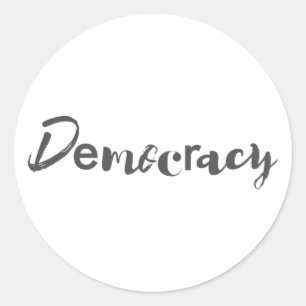 Creative, cool, modern, playful design Democracy Classic Round Sticker
