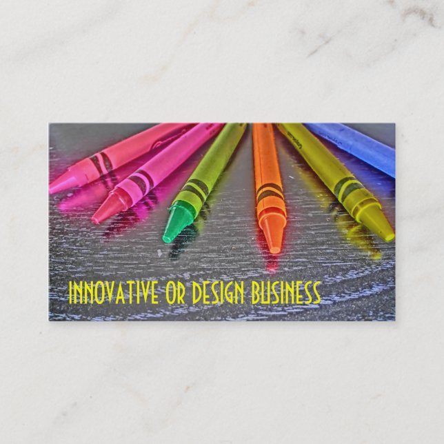 Creative crayon customisable business cards (Front)