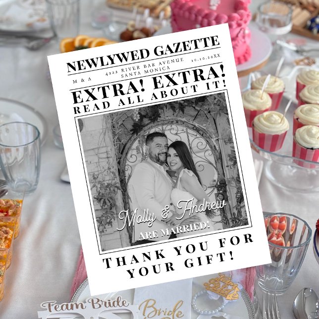 Creative Custom Minimalist Newspaper Photo Wedding Invitation (Creator Uploaded)