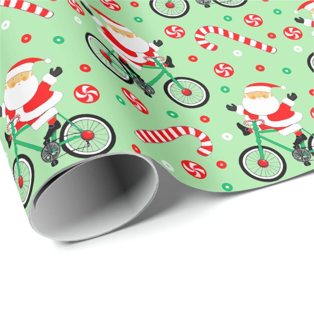 Creative Cycling Cyclist Christmas Wrapping Paper (Roll Corner)