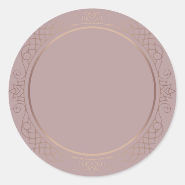 Creative Design Blank Template Add Text Rose Gold Classic Round Sticker (Front)
