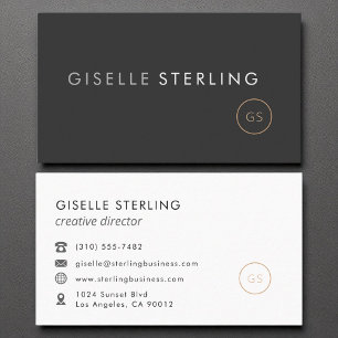 Creative Director Minimalist Luxury Black Business Card