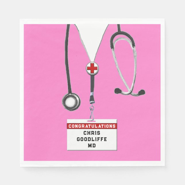Creative Doctor Graduation Napkin (Front)