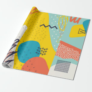 Creative doodle art header with different shapes a wrapping paper