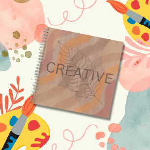 Creative Earthy Browns Minimalist Sketchbook Notebook