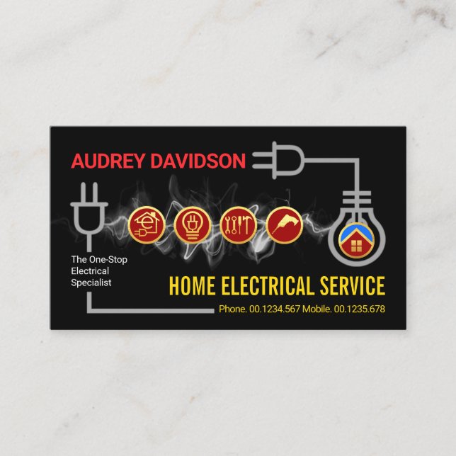 Creative Electric Lightning Circuit Board Business Card (Front)