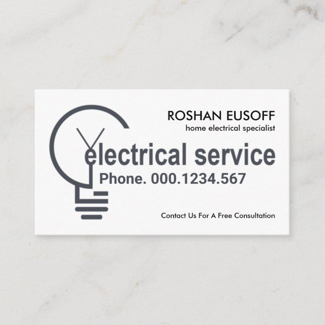 Creative Electrical Bulb Filament Business Card (Front)