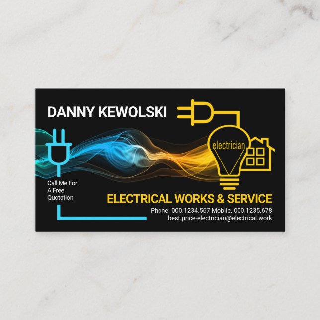 Creative Electrical Lightning Power Circuit Business Card (Front)